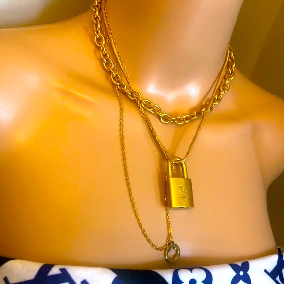Repurposed Aunthentic Louis Vuitton padlock with New Stainless Steel Necklace. - Picture 6 of 10